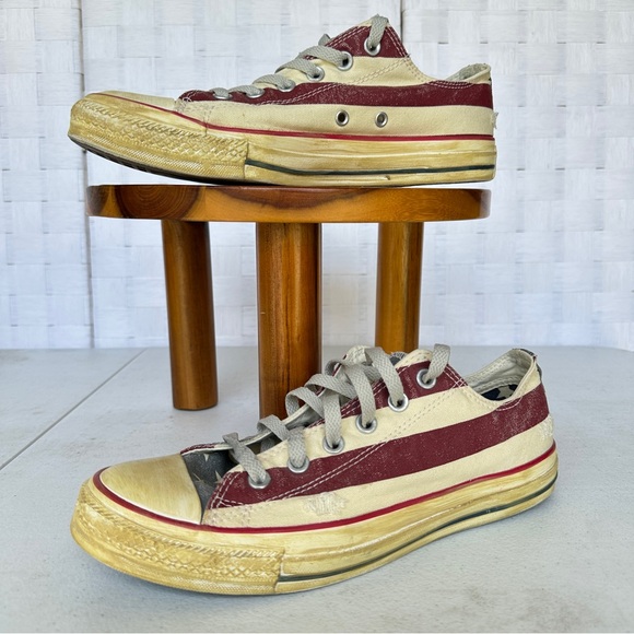 Rare Converse Distressed Aged Look Patriotic Sneakers Mens‎ Size 8 Sz 9.5 Womens - Picture 1 of 8